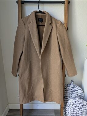 Love Tree Women's Camel Wool-Blend Long Coat